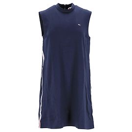 Tommy Hilfiger Womens Logo Tape A Line Dress in Navy Blue Polyester Navy blue