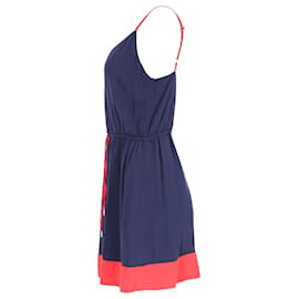 Tommy Hilfiger-Tommy Hilfiger Womens Essential Colour Blocked Strap Dress in Navy Blue Viscose-Navy blue