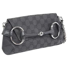 Gucci-Monogram Fabric Mini Shoulder Bag-Black