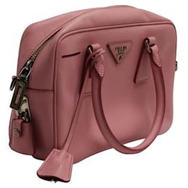 Prada-Rosa chiaro Saffiano Lux Petalo 1 borsetta/ Tessuto Crossbody Bag-Rosa