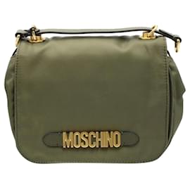 Moschino-Dark Green Nylon Shoulder Bag-Green