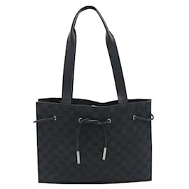 Gucci-Bolsa de ombro preta com cordão e monograma-Preto