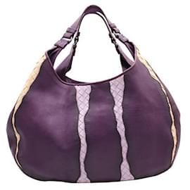 Bottega Veneta-Purple Campana Intrecciato Shoulder Bag-Purple