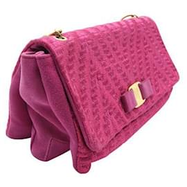 Salvatore Ferragamo-Vara Bow Shoulder Bag in Fushia Pink-Pink