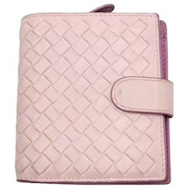 Bottega Veneta-Light Pink Intrecciato Leather Zipped Wallet-Pink,Other