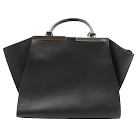 Fendi-Black 3Jours Leather Handbag-Black