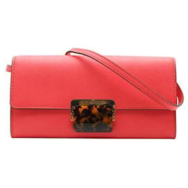 Michael Kors-Coral Wallet/Clutch With Strap-Orange,Coral