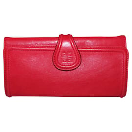 Givenchy-Red Leather Wallet-Red
