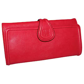 Givenchy-Red Leather Wallet-Red