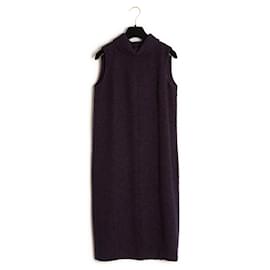 Chanel-Robe Tweed AH2007 Chanel Dark Purple Tweed Dress FR36 FW2007-Dark purple