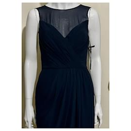 Vera Wang-Abendkleid aus Marine-Chiffon-Marineblau