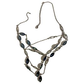 Collare con cristalli Swarovski, zirconi blu e bianchi. Blu