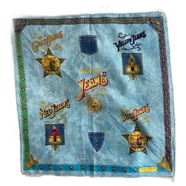 Lenço vintage Gianni Versace da coleção Hanky 51x53 Azul