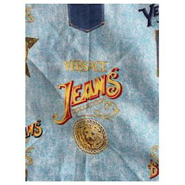 Gianni Versace-Vintage Taschentuch von Gianni Versace aus der Kollektion Hanky 51x53-Blau