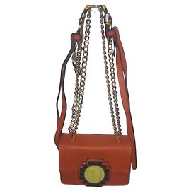 Bolsa de Ombro/Transversal Laranja Trussardi Jeans Laranja Amarelo Gold hardware