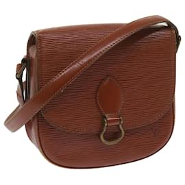 Louis Vuitton-LOUIS VUITTON Epi Saint Cloud PM Shoulder Bag Brown M52213 LV Auth 65623-Brown