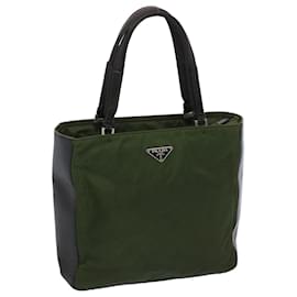 Prada-PRADA Hand Bag Nylon Khaki Auth 66132-Khaki