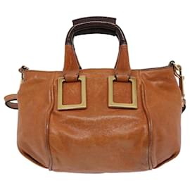Chloé-Chloe Etel Hand Bag Leather 2way Brown 01 11 50 Auth yk10588-Brown