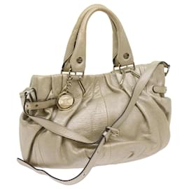 Céline-CELINE Hand Bag Leather 2way Gold Tone Auth bs11844-Other