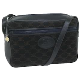 Céline-CELINE Bolsa de Ombro em Lona Macadame Azul Marinho Autenticação 65757-Azul marinho