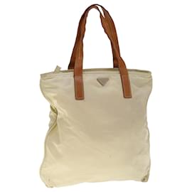 Prada-PRADA Hand Bag Nylon Beige Auth bs11811-Beige