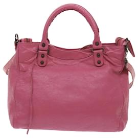 Balenciaga-BALENCIAGA The Vero Hand Bag Leather 2way Pink 235216 Auth am5766-Pink