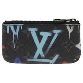 Louis Vuitton-LOUIS VUITTON Monogram Eclipse Multicolor Pochette Cles Purse M81795 Auth am5769-Multiple colors