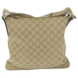 Gucci-GUCCI GG Canvas Sherry Line Shoulder Bag Gold Beige pink 145857 Auth am5740-Pink,Beige,Golden