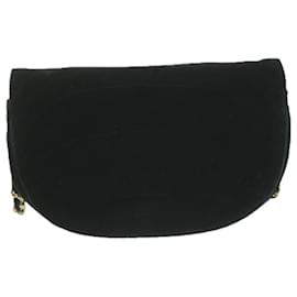Chanel-CHANEL Chain Shoulder Bag Velor Black CC Auth bs11901-Black