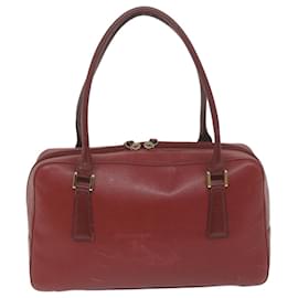Burberry-BURBERRY Shoulder Bag Leather Red Auth ac2696-Red