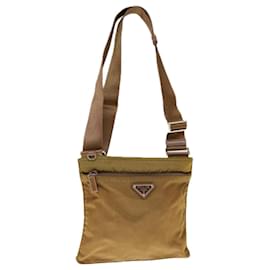 Prada-PRADA Shoulder Bag Nylon Brown Auth 66123-Brown