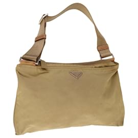 Prada-PRADA Shoulder Bag Nylon Beige Auth 65449-Beige