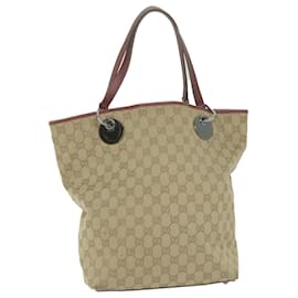 Gucci-GUCCI GG Lona Tote Bag Bege 120836 Auth am5649-Bege
