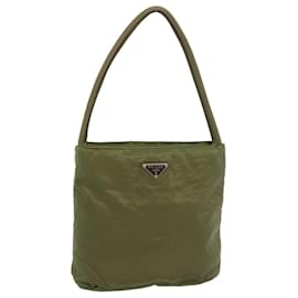 Prada-PRADA Hand Bag Nylon Khaki Auth 66141-Khaki