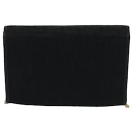 Christian Dior-Christian Dior Trotter Canvas Chain Shoulder Bag Black Auth 65575-Black