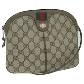 Gucci-GUCCI GG Supreme Web Sherry Line Shoulder Bag PVC Beige 904 02 047 auth 65741-Beige