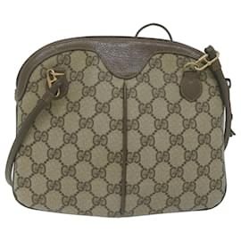 Gucci-GUCCI GG Supreme Web Sherry Line Shoulder Bag PVC Beige 904 02 047 auth 65741-Beige