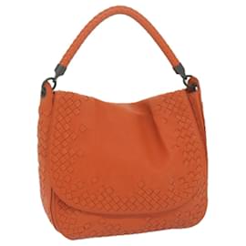 Autre Marque-BOTTEGAVENETA INTRECCIATO Shoulder Bag Leather Orange Auth yk10407-Orange