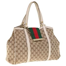 Gucci-GUCCI GG Canvas Web Sherry Line Sac à bandoulière Beige Vert Rouge 233609 auth 66150-Rouge,Beige,Vert