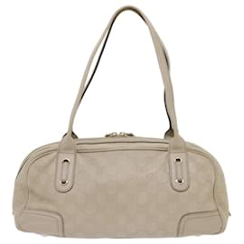 Gucci-GUCCI GG Canvas Guccissima Hübsche Umhängetasche Weiß 161720 Auth bin5672-Weiß