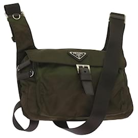 Prada-PRADA Shoulder Bag Nylon Khaki Auth tb1041-Khaki