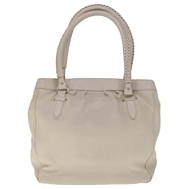 Christian Dior-Christian Dior Tote Bag Leather White Auth am5702-White