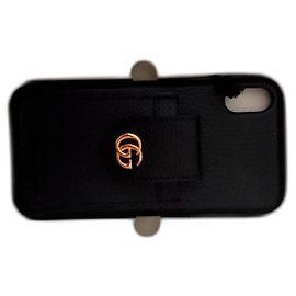 Gucci marmont leather iphone XS case Black
