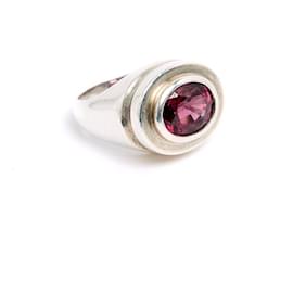 Tiffany & Co-Tiffany & Co. by Paloma Picasso Rhodolite and Silver Ring TDD51/52 US 5 3/4-Silvery