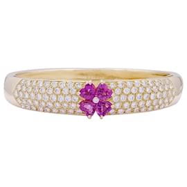 Autre Marque-Van Cleef & Arpels yellow gold bracelet, diamants, pink sapphires.-Other