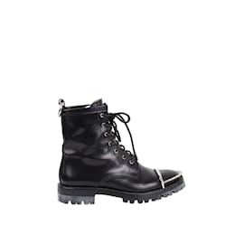 Alexander Wang-Leather Lace-up Boots-Black