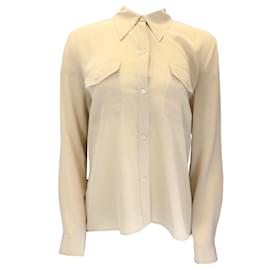 Autre Marque-Camisa de seda Nili Lotan Tan Ninette en miel-Camello