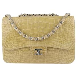 Chanel-Sac à rabat simple Jumbo Classic beige Chanel-Beige