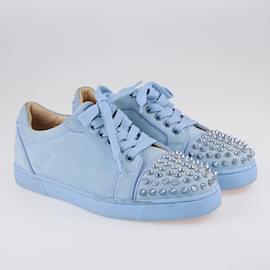 Christian Louboutin-Christian Louboutin Blue Louis Junior Spike Low Top Sneakers-Blue