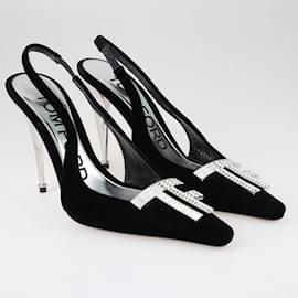 Tom Ford-Zapatos de tacón con tira trasera en negro Crystal TF de Tom Ford-Negro